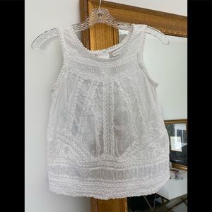 PATRONS OF PEACE EYELET TANK W/OPEN BACK  - M